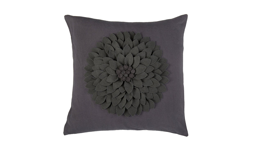 Grey Floral Pillow